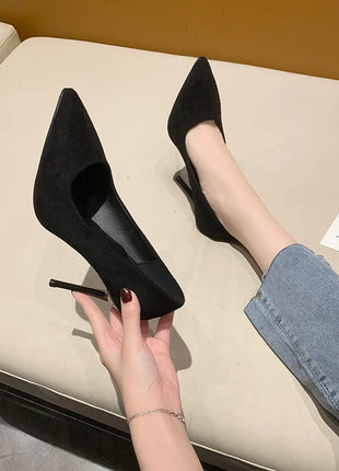 Donne Nuovi Sandali Con Tacco Medio Nero 6-8-10 cm A Punta Tacco Sottile Baotou Banchetto Scarpe Con Tacco Alto Scarpe Da Donna Tacones Mujer
