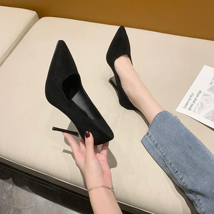 Donne Nuovi Sandali Con Tacco Medio Nero 6-8-10 cm A Punta Tacco Sottile Baotou Banchetto Scarpe Con Tacco Alto Scarpe Da Donna Tacones Mujer