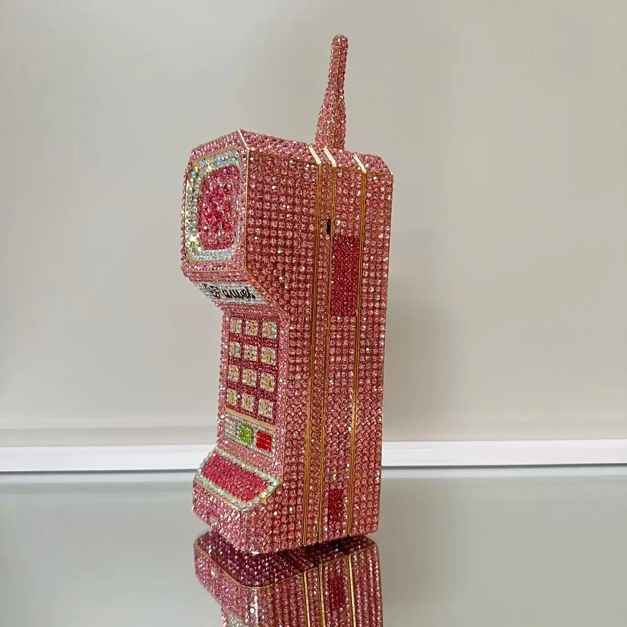 XIYUAN 2025 Cristalli a forma di cellulare Borse da sera Donna Splendidi strass bling Pochette Borse di classe Borsa per festa di nozze