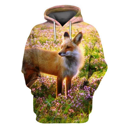 Fashion Animal Fox Pattern Hoodie For Men Women Funny 3D Printed Sweatshirts Casual Hoodies Streetwear Pullover Long Sleeves