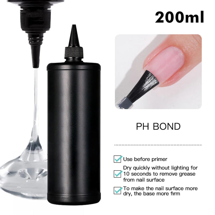 250ml Shiny No Wipe Top Coat UV Base Gel Polish Matte Diamond Top Primer Nail Prep Dehydrate Long Lasting Gel Refill Package