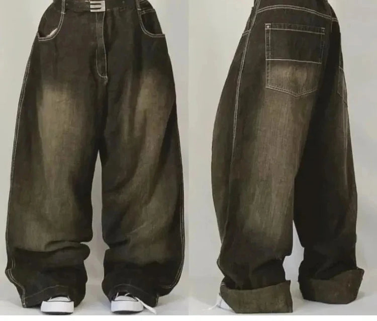 Nuovi Jeans Baggy Oversize con Ricamo a Motivo Tigre, Stile Y2K, Gotico, Harajuku, Hip Hop, Pantaloni Larghi Casual Femminili