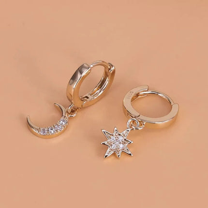 Ventfille 925 Sterling Silver Star Earring for Women Girl Simple Tassels Chain Fashion Office Jewelry Gift Dropshipping PlatiNum