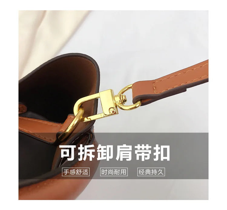 Advanced fashion bag for women 2025 new casual women's bag, large capacity bucket bag, shoulder bag, diagonal cross bag PlatiNum