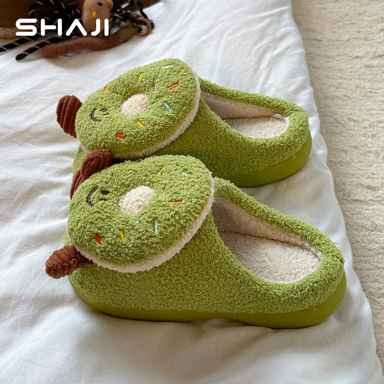 Plush Cotton Slippers Women Winter Indoor Home Shoes Anti-slip Thick Warm Cotton Shoes Cartoon Slippers Soft Comfortable Slipper
