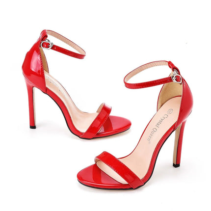 2026 spring Fashion Large Size 11cm Woman Sexy Dance Shoes Sandals Women Shoe Summer High Heels Stiletto Elegant Party Shoe PlatiNum