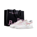 Nike Air Force 1 Peach Oolong Abrasion Resistant Low top Skateboard Shoes Women's White Pink