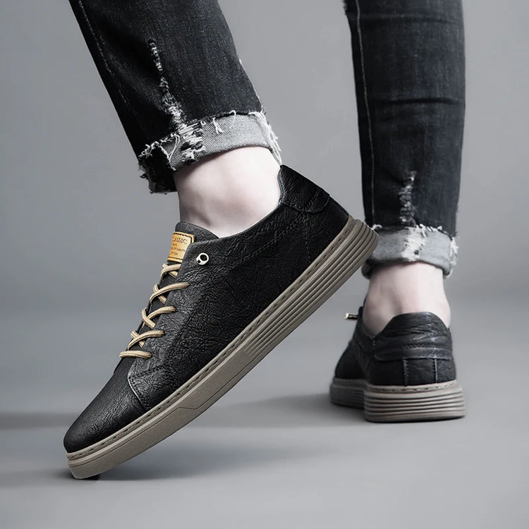 Italian Brand Black Genuine Leather Oxford Shoes UNISEX Casual Shoes Lace Up Flat Sneakers  Luxury Shoes for Men Big Size: 36-47