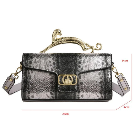 New Ladies Metal Buckle Simple Fashion Shoulder Bag Party Commuting Bag Women Luxury Brand Design PU Leather Bag PlatiNum