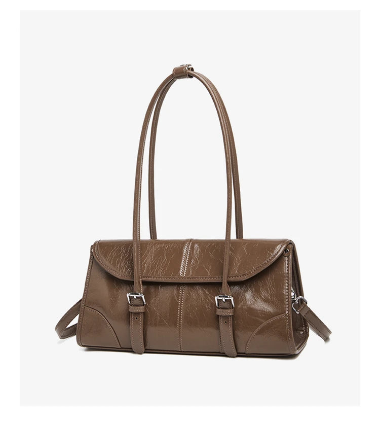 FOXER Lady's Shoulder Bag Genuine Leather Cross Body Bag 2025 Autumn Winter Large Capacity Travel Bag Commute Work Elegant