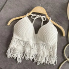 Sexy Boho Beach Holiday Canotta Halter Donna Crochet Maglia Costume da bagno Reggiseno Backless Vest Hollow Nappa Canotta Crop Top da donna platinumshop