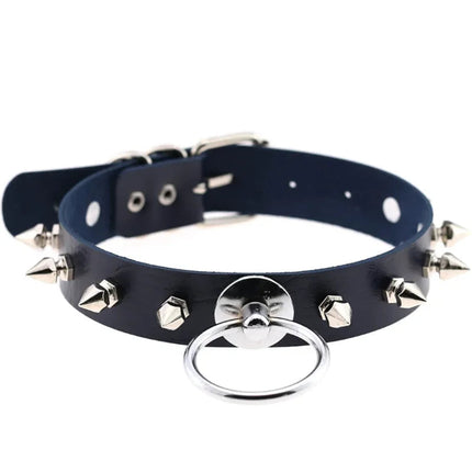 1Pc Harajuku Cuore Sexy Rivetti Cuoio DELL'UNITÀ di elaborazione Nero Goth Punk Girocollo Per Y2K Ragazze FAI DA TE Goth Star Pentagramma Collane Grosse Gioielli PlatiNum