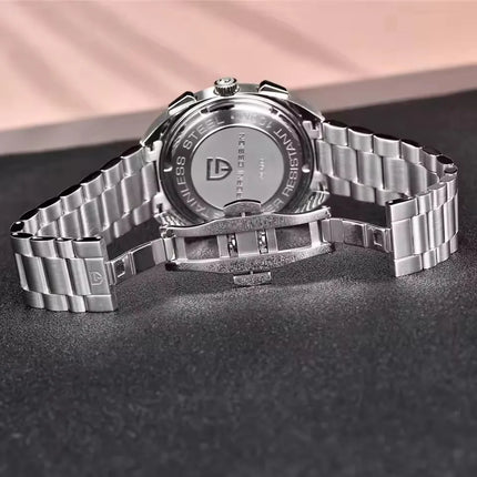 PAGANI DESIGN 2026 Nuovo Orologio al Quarzo con Quadrante Panda, Tutto in Acciaio, Movimento Giapponese, Cronografo di Lusso, Zaffiro, Luminoso, Impermeabile, Orologio da Uomo