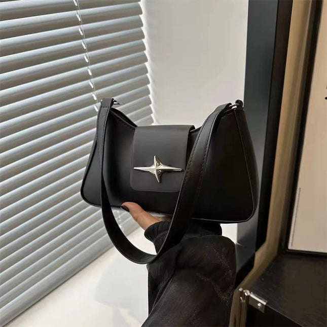 New Style Women's Bag with Lock Closure Fashionable Women Bag Trendy Embossed Women's Shoulder Bag Popular Crossbody Bag PlatiNum