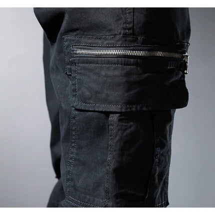Street Fashion Men Jeans Black Green Loose Fit Big Pocket Casual Cargo Pants Hombre Zipper Designer Hip Hop Joggers Men Overalls