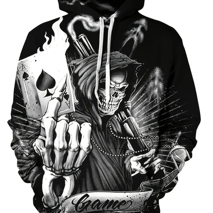 Autumn Skull and Rose 3D Print Hoodies Men Women Fashion Casual Sweatshirts Oversized Hoodie Pullovers Tracksuit Clothing
