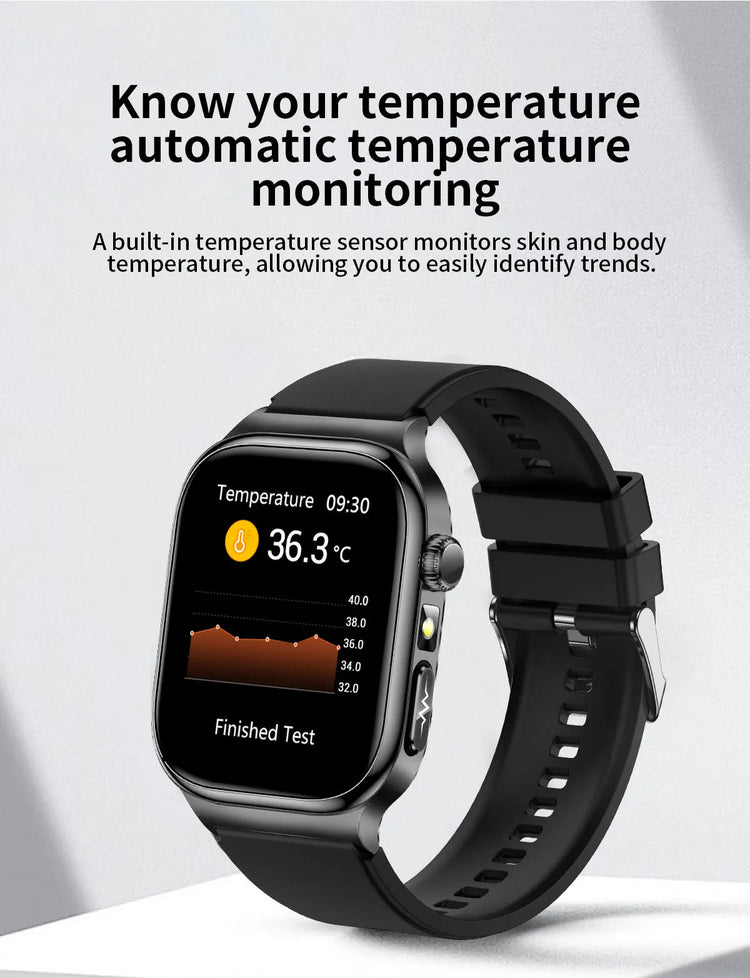 2026 Nuovo Misurazione Accurata Salute Smart Watch ECG + PPG Acido Urico Pressione Sanguigna Lipidi Nel Sangue Chiamata BT Smartwatch Per Le Donne Degli Uomini platinumshop