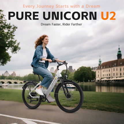 PURE UNICORN U2 Bicicletta Elettrica 48V 750W, 45km/h, E-bike per Adulti, 12.8Ah, Bici Elettrica da Città Economica per Donna, Spedizione Gratuita