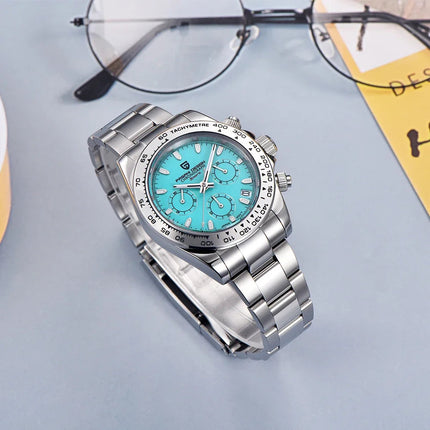 PAGANI DESIGN Nuovo orologio da polso al quarzo da uomo con lunetta in acciaio inossidabile, cronografo di lusso con vetro zaffiro VK63, orologio da uomo reloj hombre platinumshop