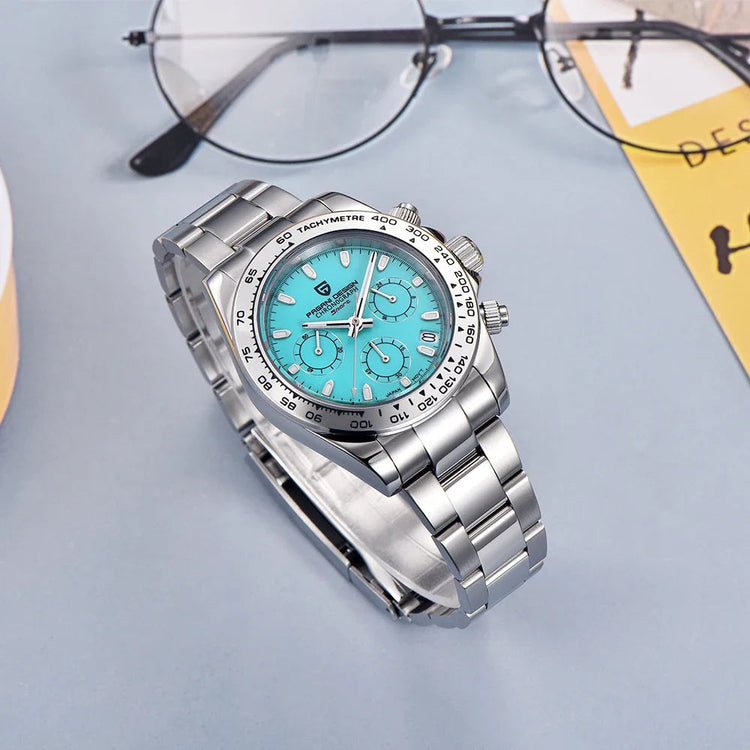 PAGANI DESIGN Nuovo orologio da polso al quarzo da uomo con lunetta in acciaio inossidabile, cronografo di lusso con vetro zaffiro VK63, orologio da uomo reloj hombre platinumshop