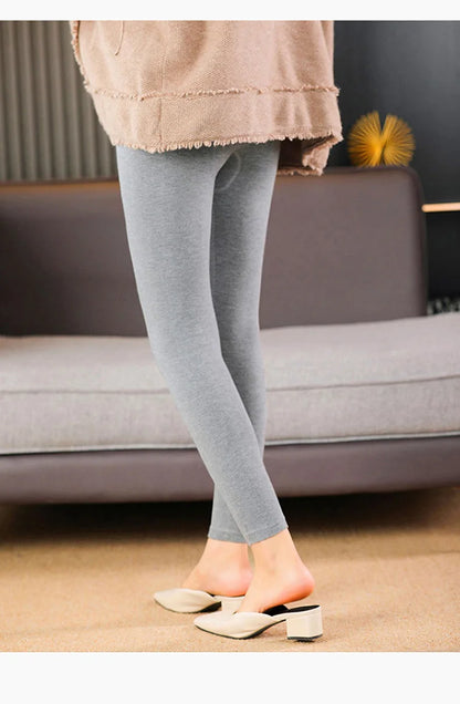 Adult Winter Thermal Thickened High-Waist Wool Leggings Pure Wool Base Layer Knit Pants Thigh-High Tights for Autumn
