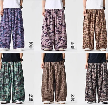 Pantaloni cargo mimetici uomo pantaloni Harem casual oversize da strada uomo pantaloni larghi Harajuku per sport all'aria aperta pantaloni a gamba larga da uomo streetwear