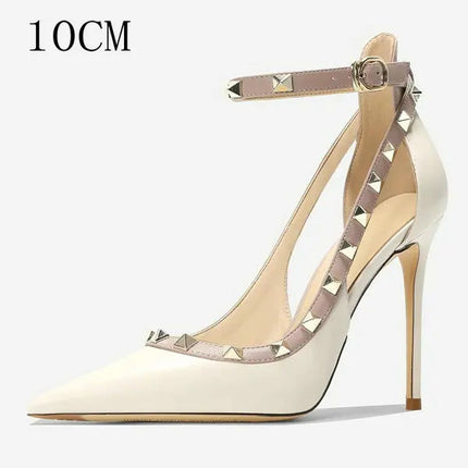 2025 Nuova linea estiva con tacchi alti con diamanti nudi Sandali Baotou con temperamento a punta sexy per le donne Tacchi alti a spillo platinumshop