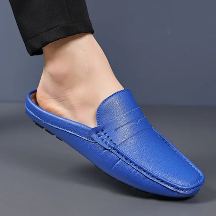 YRZL mocassini estate Slip on mezze scarpe per uomo pantofole in pelle PU Casual traspirante comodi mocassini mocassini scarpe Casual da uomo