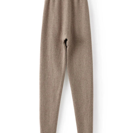 Women's Wool Leggings Slim Warm Autumn Winter High Waisted Elastic Tight Pants 100% Merino Wool Knitted Skin-friendly Leggings PlatiNum