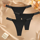 3Pcs/Set Seamless Low Waist Sexy Panties Women Thongs Rhinestones Letter Diamonds G-string Sports Thong Shorts Briefs T-back