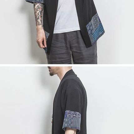 New Cotton Linen Shirt giacche uomo 2023Chinese Streetwear Kimono Shirt Coat Casual comodo Cardigan da uomo Plus Size 5XL