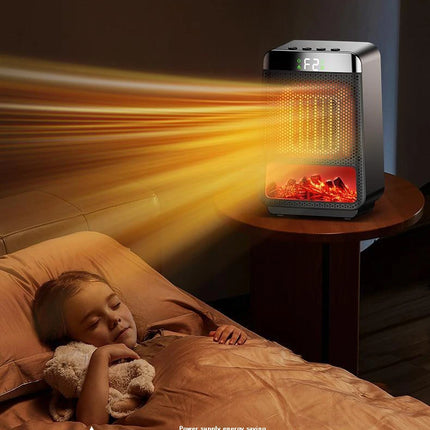 1000W Flame Portable Electric Heater Portable Desktop Fan Warm Air Blower for Ptc Heating Household Office Mini Space Heater