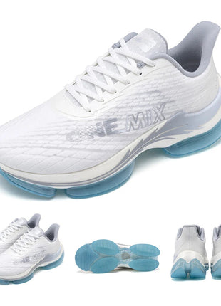 Scarpe da corsa da uomo ONEMIX rimbalzo ammortizzante scarpe sportive da corsa all'aperto traspiranti scarpe da ginnastica da uomo con aumento dell'altezza 6-7cm PlatiNum