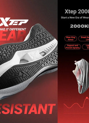 Xtep 2000km 5.0 Running Shoes Soft Universal Sneakers Cushion Durable Jogging Wear-Resistant Lightweight Shoes 874119110023 PlatiNum