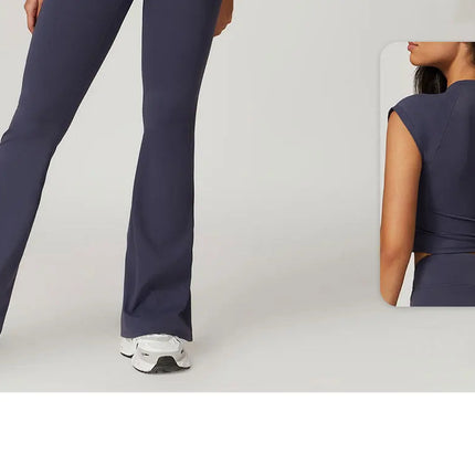 Flare Leggings Yoga Pants Women Bell-bottoms Yoga Tights High Waist Fitness Pants Stretch Gym Workout Sports Push Up Leggings PlatiNum