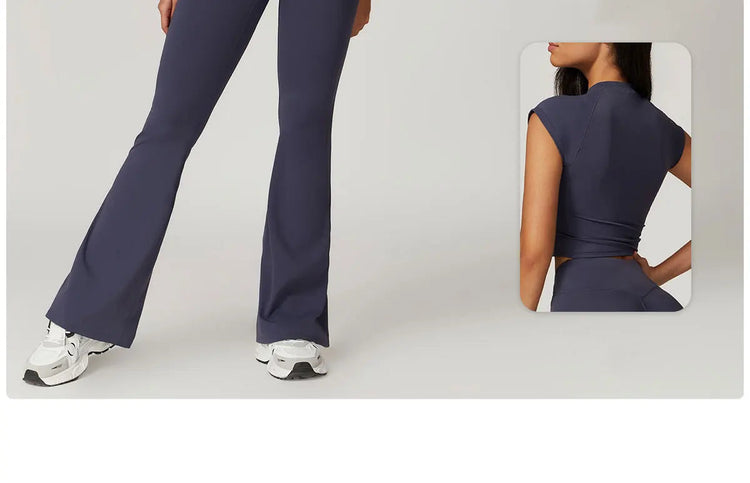 Flare Leggings Yoga Pants Women Bell-bottoms Yoga Tights High Waist Fitness Pants Stretch Gym Workout Sports Push Up Leggings PlatiNum