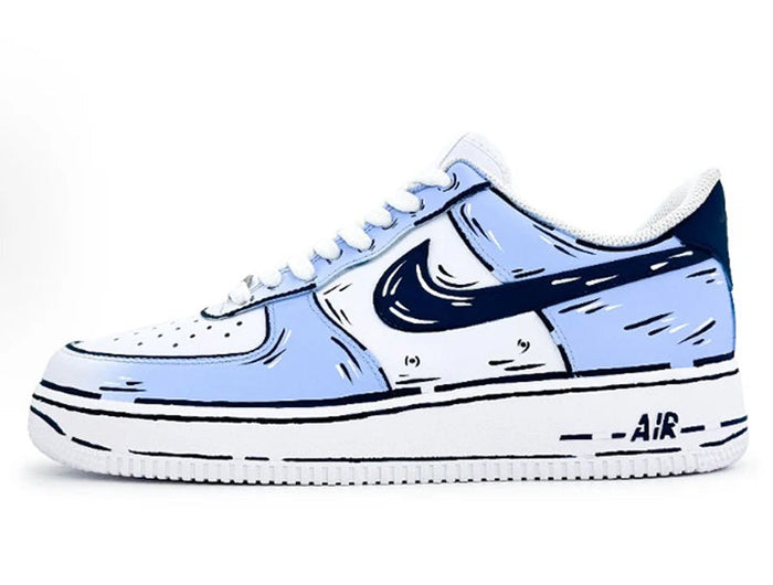 Scarpe da ginnastica personalizzate Nike Air Force 1 Sogno romantico Stile comico Linea disordinata Design Coppia Scarpe abbinate Scarpe da skate basse unisex platinumshop