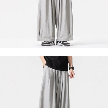 Pantaloni Harem Oversize da Uomo Leggeri Sottili Traspiranti Tinta Unita Stile Harajuku Gamba Larga Casual Moda Pantaloni Dritti Uomo 5XL
