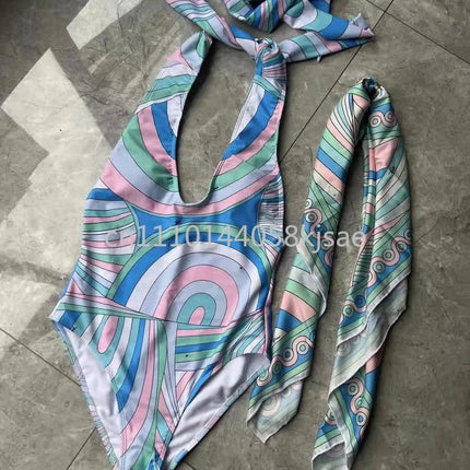 Costumi da bagno di lusso da donna con foulard, set bikini con foulard, abbigliamento da spiaggia platinumshop
