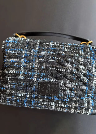 Nuova Borsa a Tracolla/Crossbody da Donna 2026 Ispirata a Pinko in Tweed con Cigno, in Vera Pelle