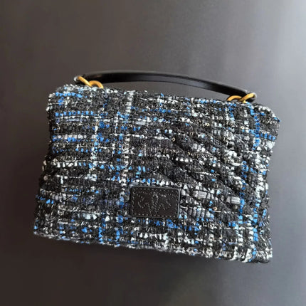 Nuova Borsa a Tracolla/Crossbody da Donna 2026 Ispirata a Pinko in Tweed con Cigno, in Vera Pelle