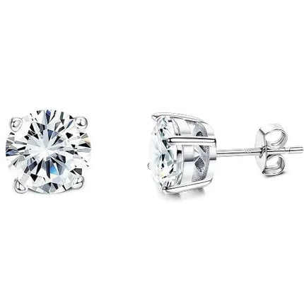 Drperfect Orecchini in argento con zirconi cubici per donna Uomo Orecchini a bottone delicati ipoallergenici placcati in oro 14 carati platinumshop