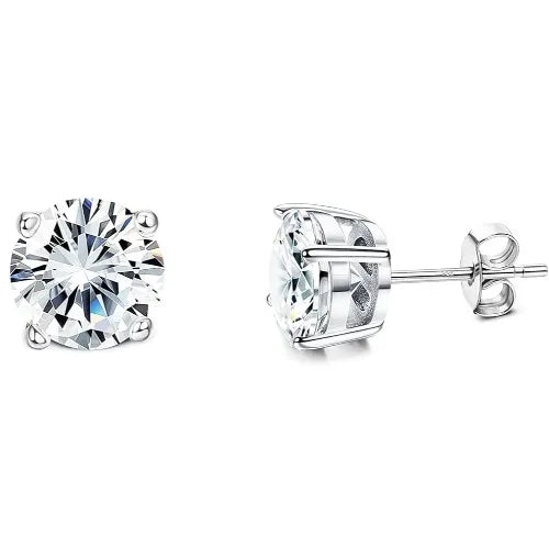 Drperfect Orecchini in argento con zirconi cubici per donna Uomo Orecchini a bottone delicati ipoallergenici placcati in oro 14 carati platinumshop
