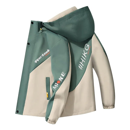 2024 Spring and Autumn jackets Fashion Trend Hooded Coat Men's Casual letter pattern Comfortable Waterproof Jacket M-4XL