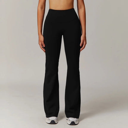 High Waist Wide Leg Pants Leggings Women Tights Fitness Bell-bottoms Yoga Elastic Leggings Push Up Gym Workout Flared Pants PlatiNum