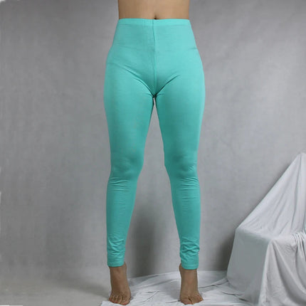 Solid Candy Color Leggings For Women 7XL 6XL 5XL Modal Cotton Large Size Ankle Legins Pants Grey Black White Pink Red Purple PlatiNum