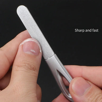 Stainless Steel Diamond Grit Nail File for Hard Thick Nails Durable Hypoallergenic Manicure Pedicure Tool Reusable Finger Toe Ca 2026
