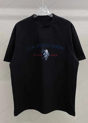 T-shirt homme en coton style simple Polo lettre imprimée graphique décontractée col rond homme manches courtes hauts livraison gratuite