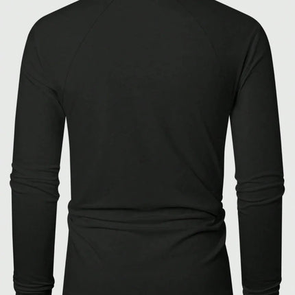 Men's All Seasons Plain Color Crew Neck Raglan Sleeve Long Sleeve Casual T-Shirt (Spring and Autumn) High-Quality Pure Cotton PlatiNum