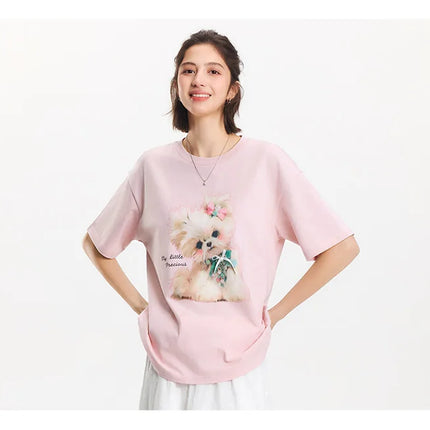 T-shirt lunga Semir con fiocco da donna, vestibilità ampia in cotone, nuova collezione estiva 2025, top grafico carino per ragazze adolescenti